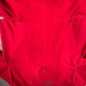 Red, two pocket scrub top